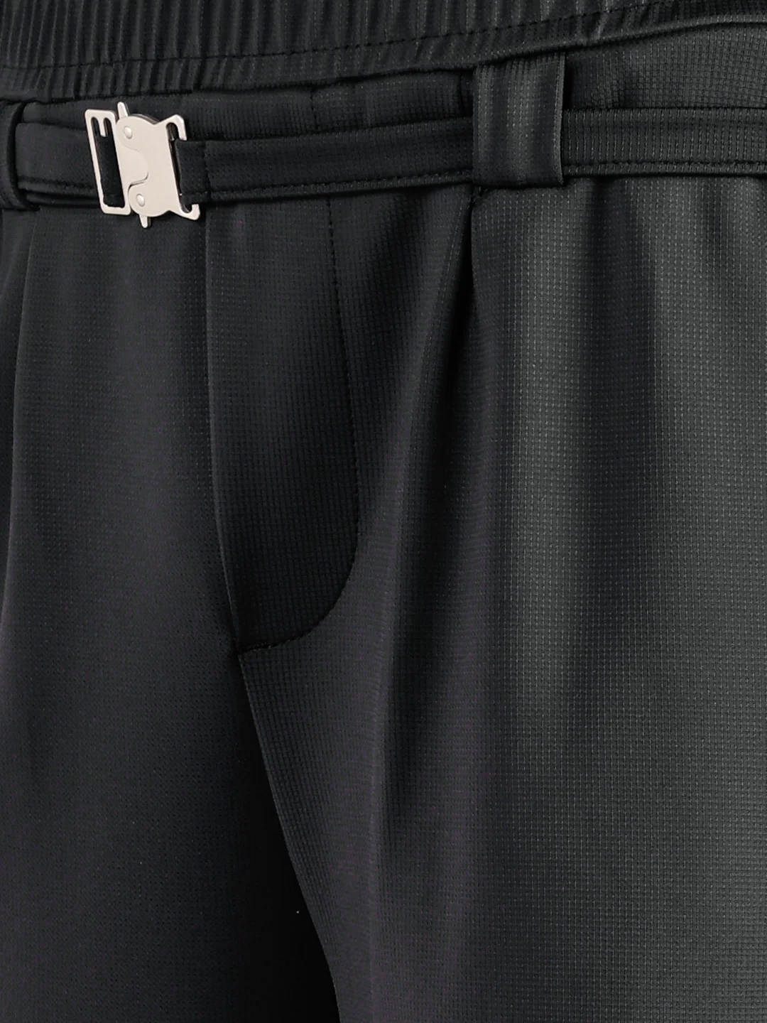 Men's Black Relaxed Staright Fit Solid Casual Trousers - Image 3