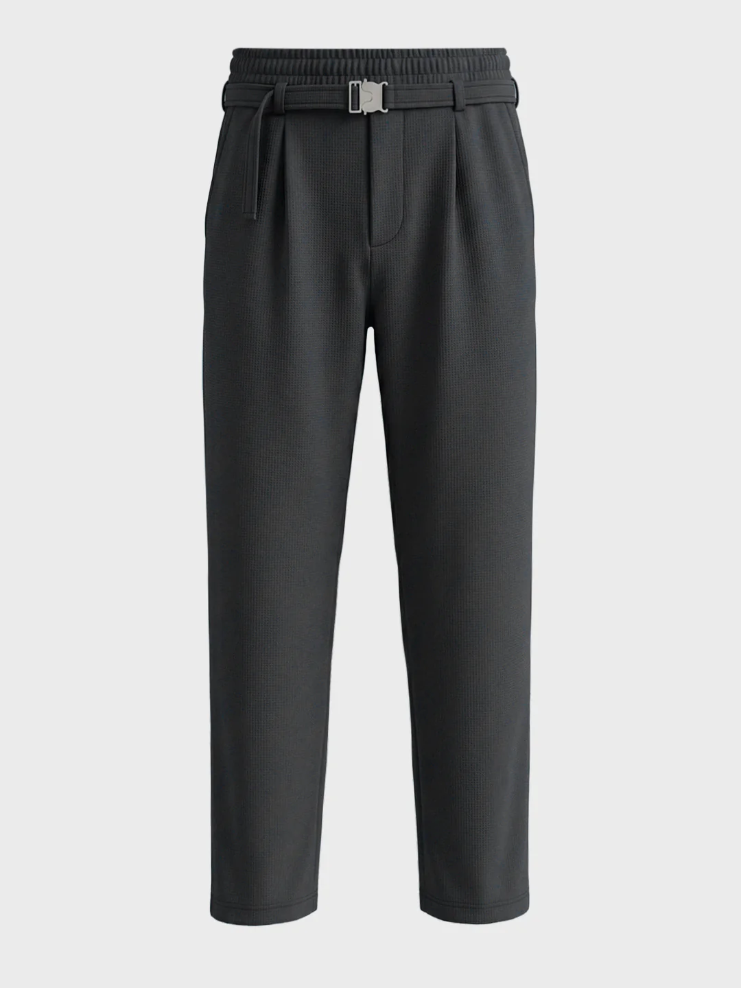 Men's Black Relaxed Staright Fit Solid Casual Trousers - Image 7