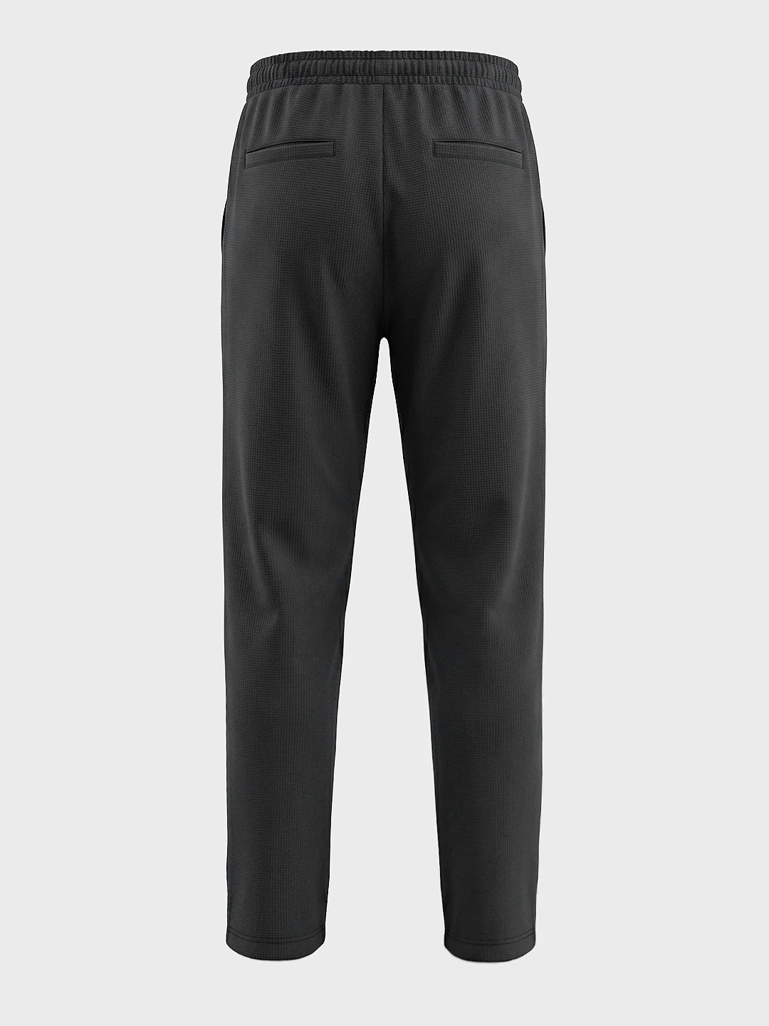 Men's Black Relaxed Staright Fit Solid Casual Trousers - Image 8