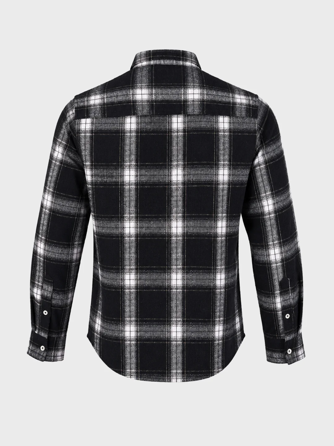 Men's Black Slim Fit Checkered Casual Shirt - Image 7