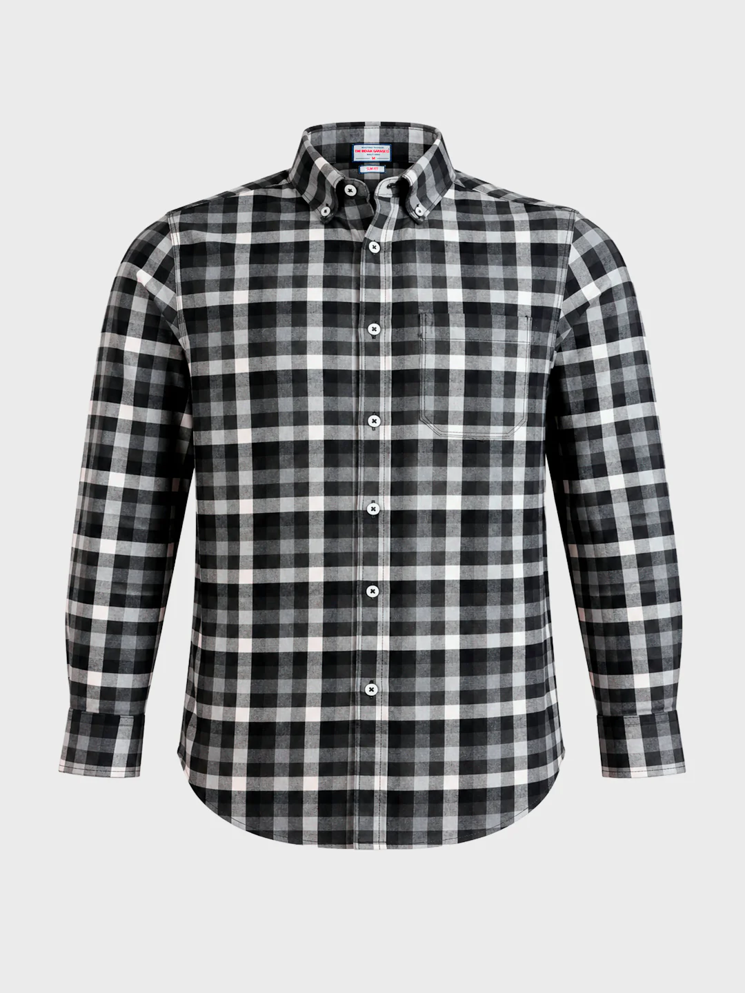 Men's Black Slim Fit Checkered Casual Shirt - Image 6
