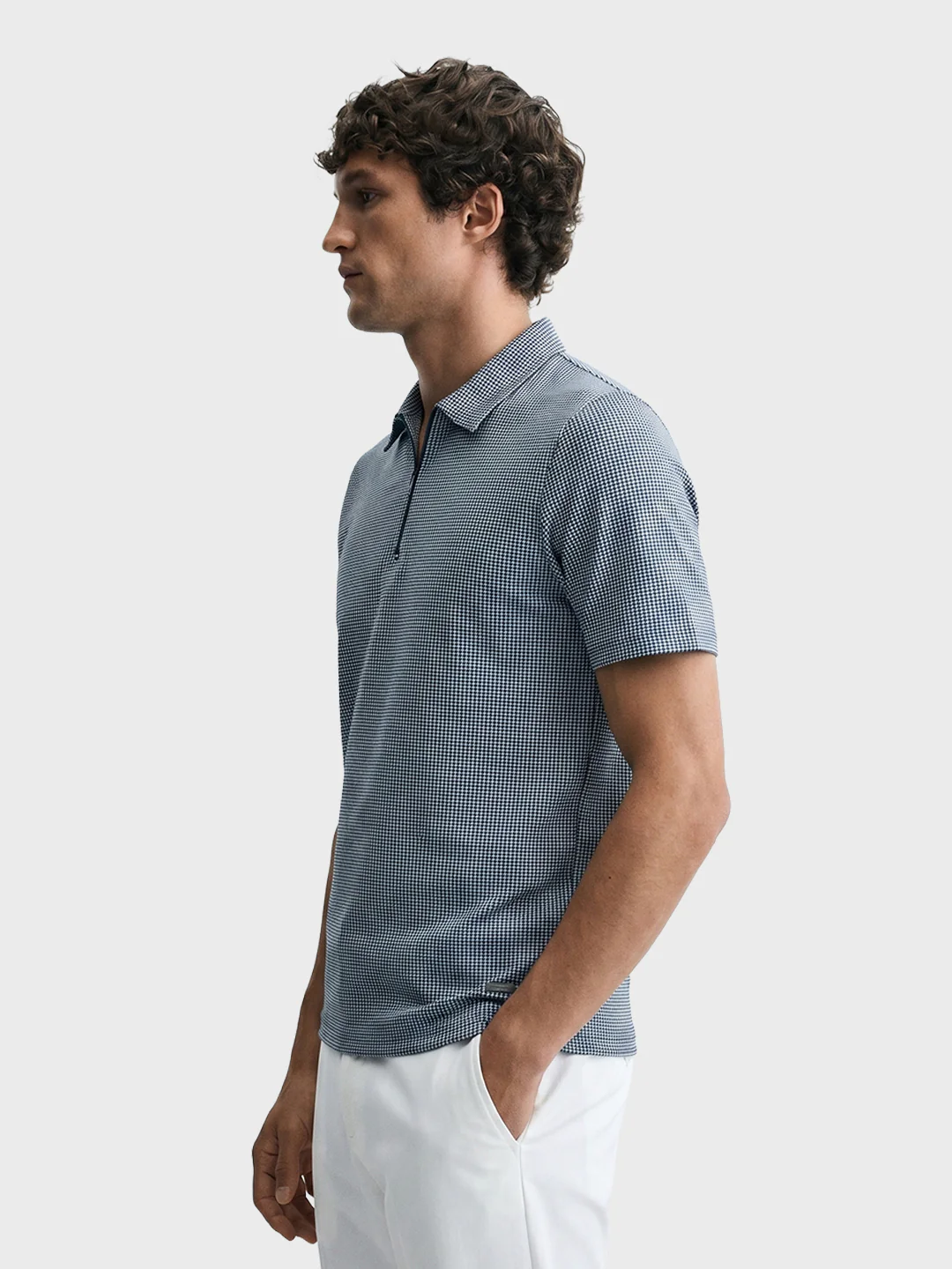 Men's Black Slim Fit Printed Casual Polo T-Shirt - Image 4