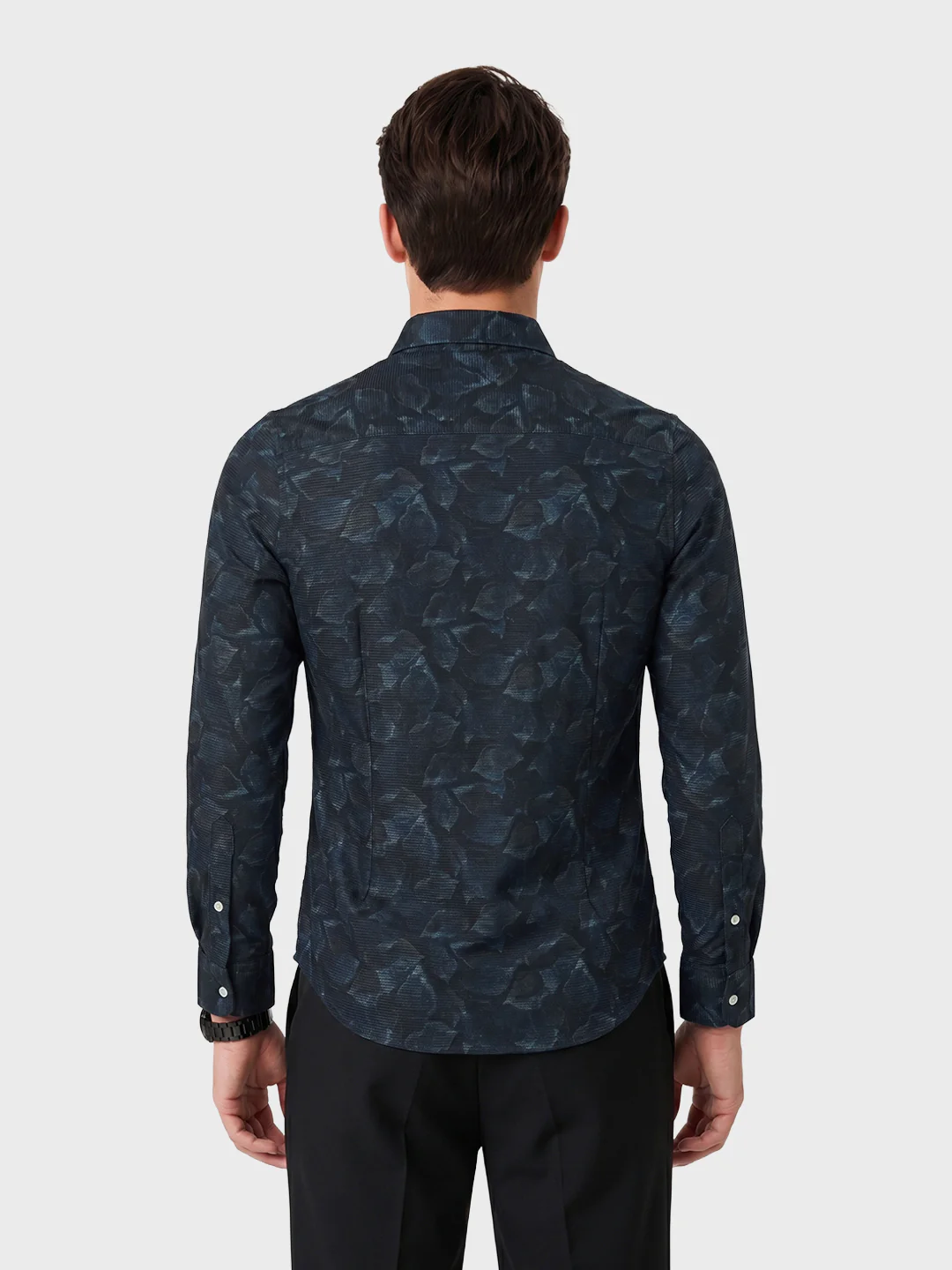 Men's Black Slim Fit Printed Party Wear Shirt - Image 5