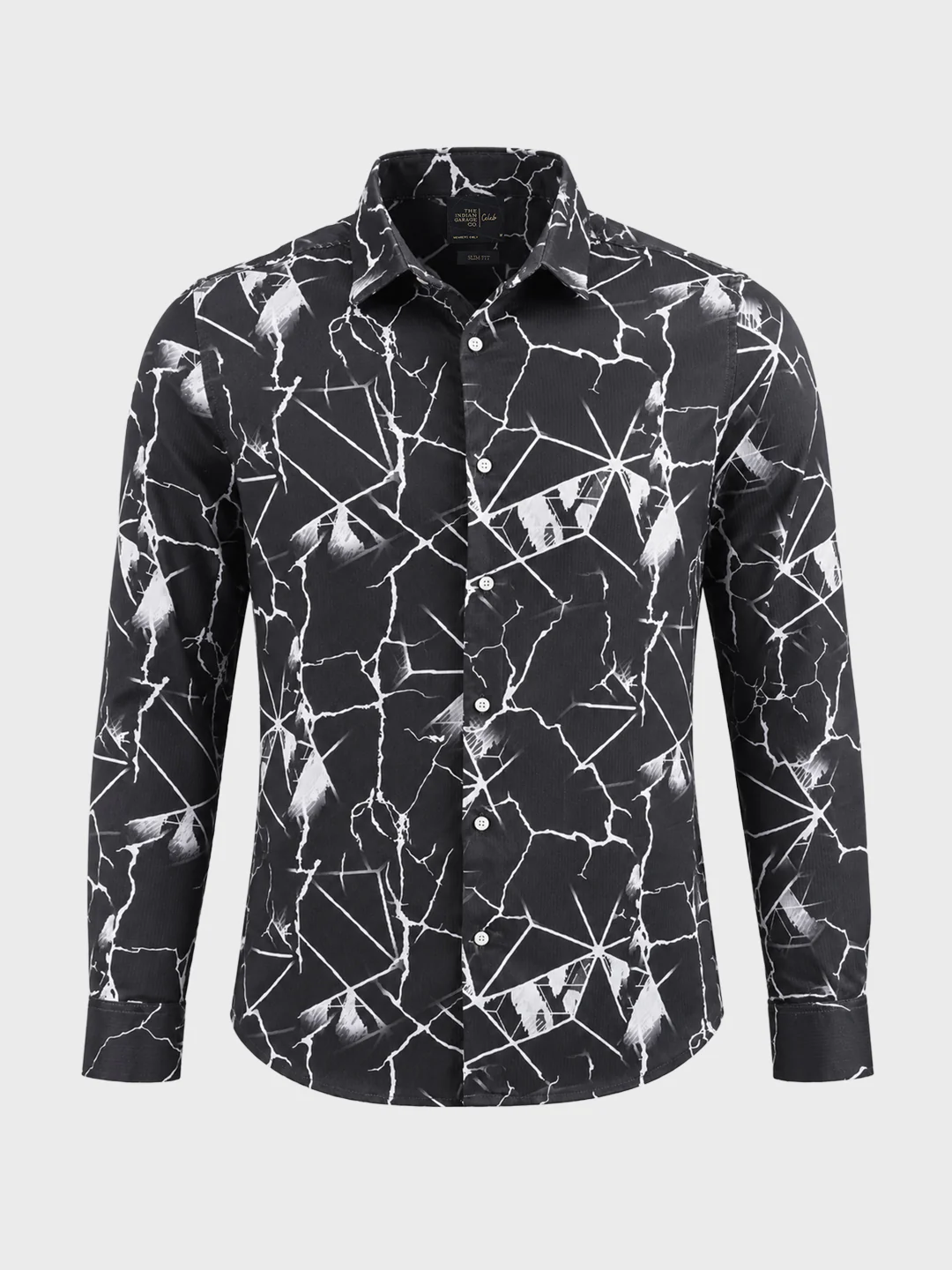 Men's Black Slim Fit Printed Party Wear Shirt - Image 6