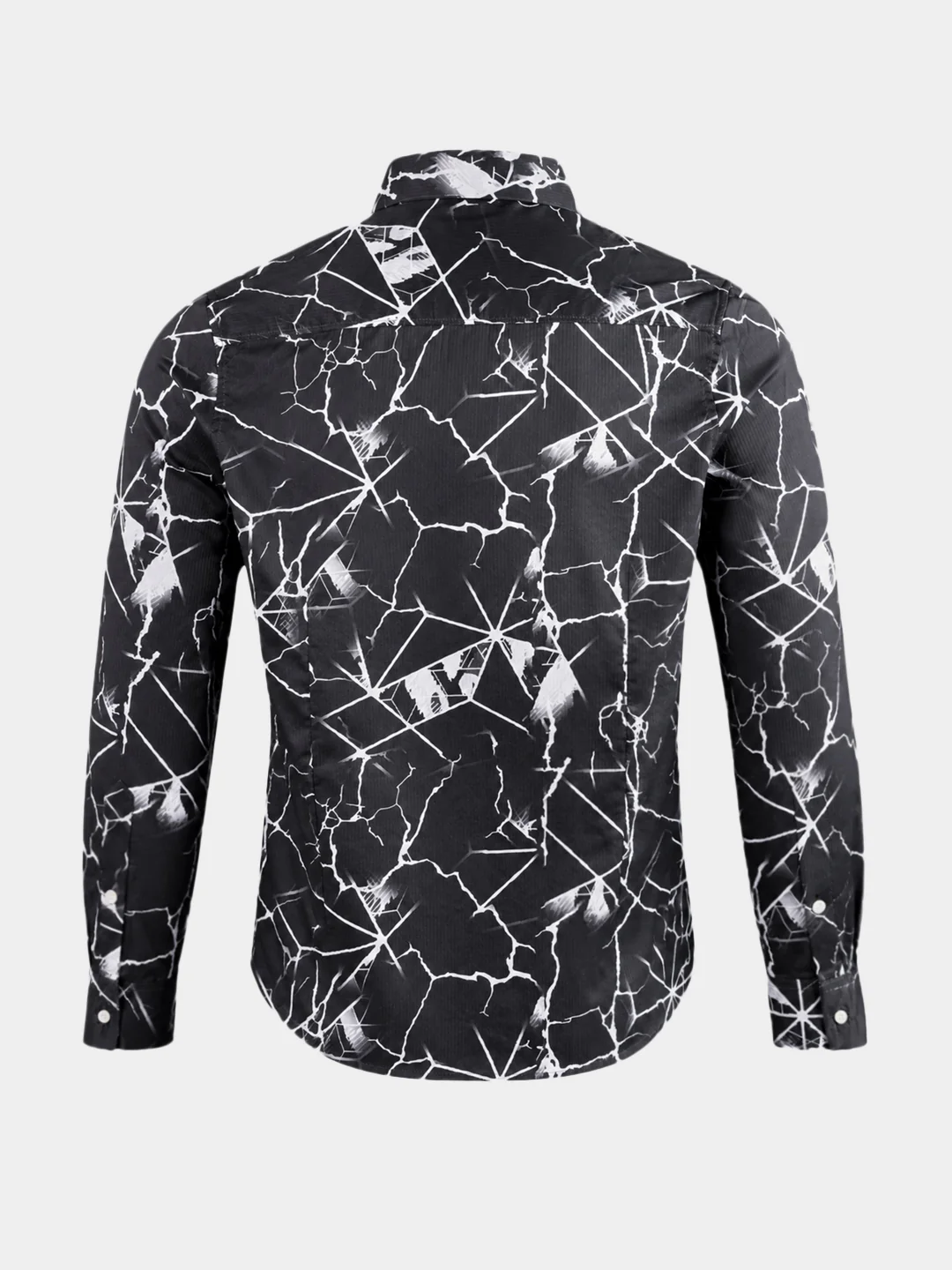 Men's Black Slim Fit Printed Party Wear Shirt - Image 7