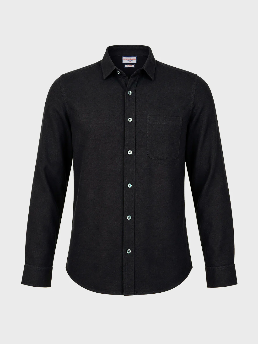 Men's Black Slim Fit Solid Casual Shirt - Image 6