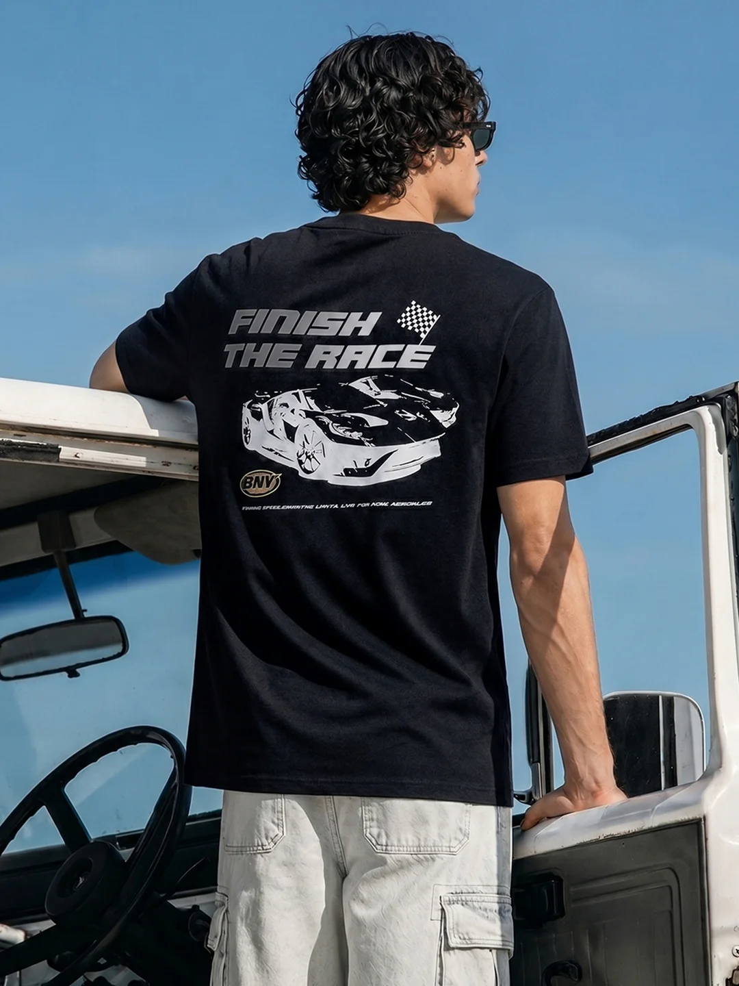 Men's Black Relaxed Fit Solid Casual T-Shirts