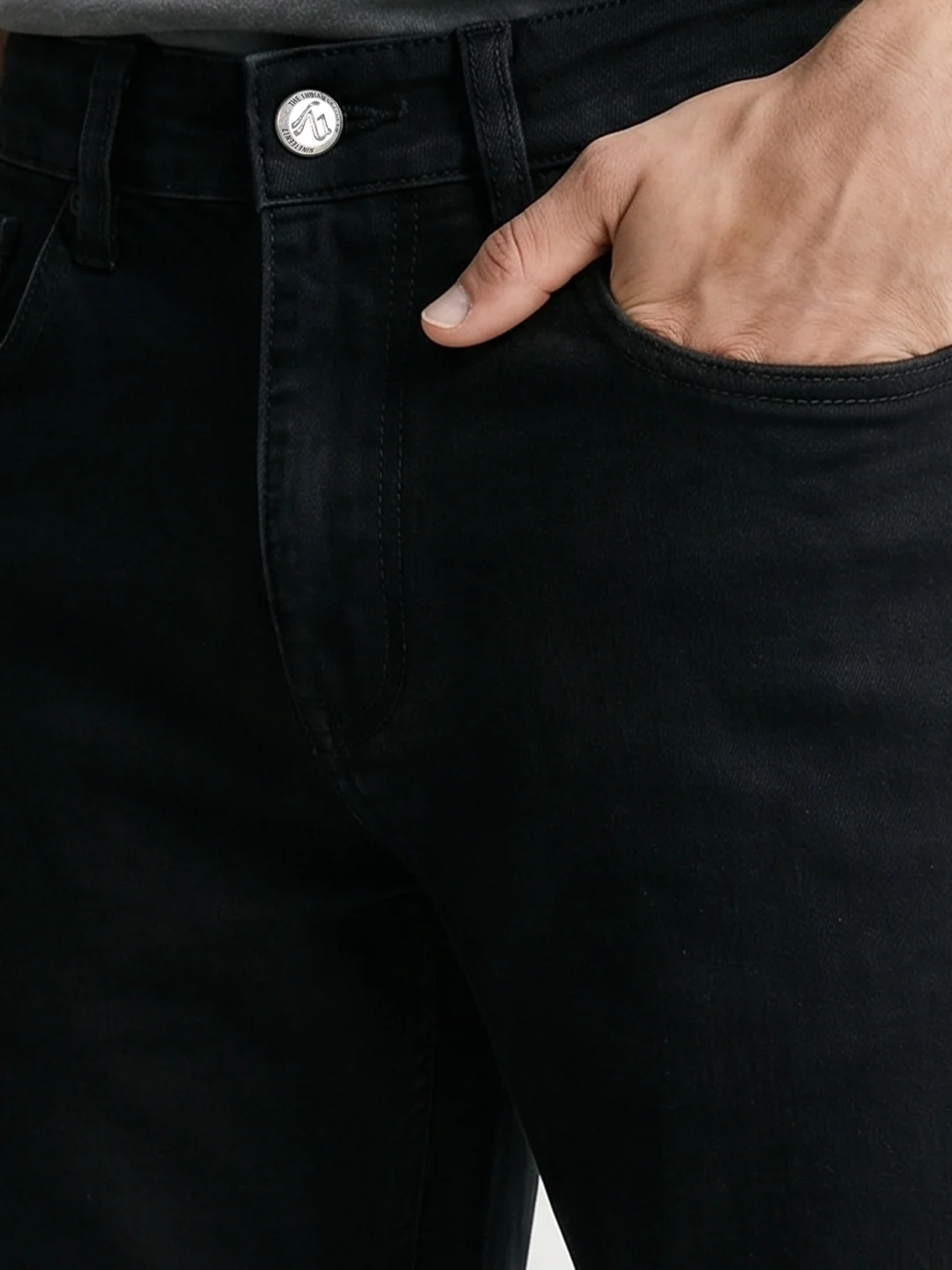 Men's Black Slim Fit Solid Casual Jeans - Image 3