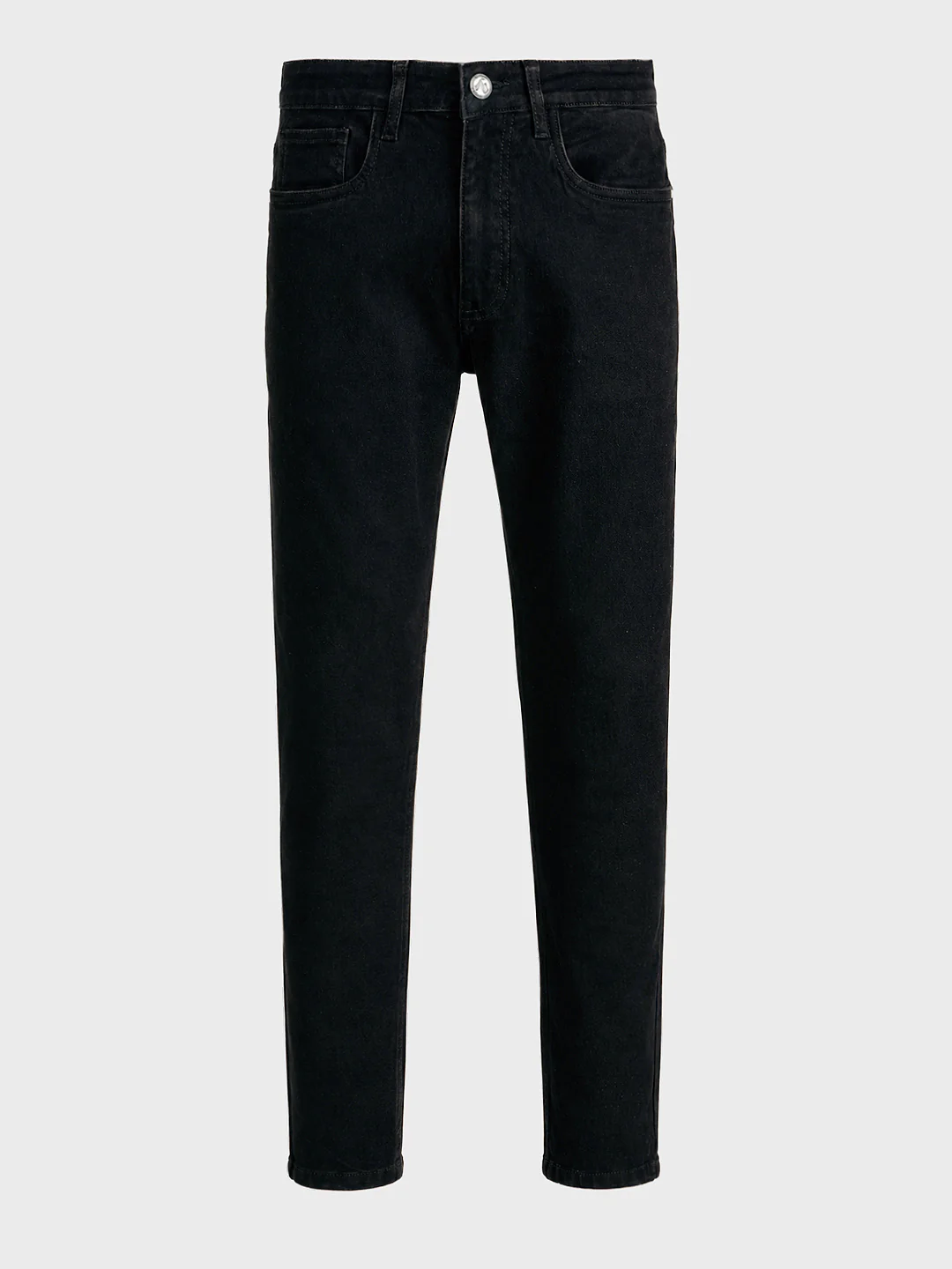 Men's Black Slim Fit Solid Casual Jeans - Image 7
