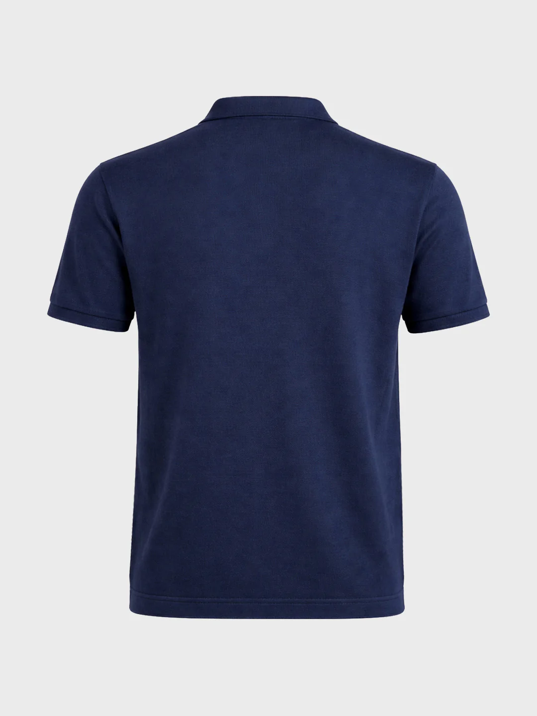 Men's Navy Blue Slim Fit Striped Flat Knit Polo T-Shirt - Image 6