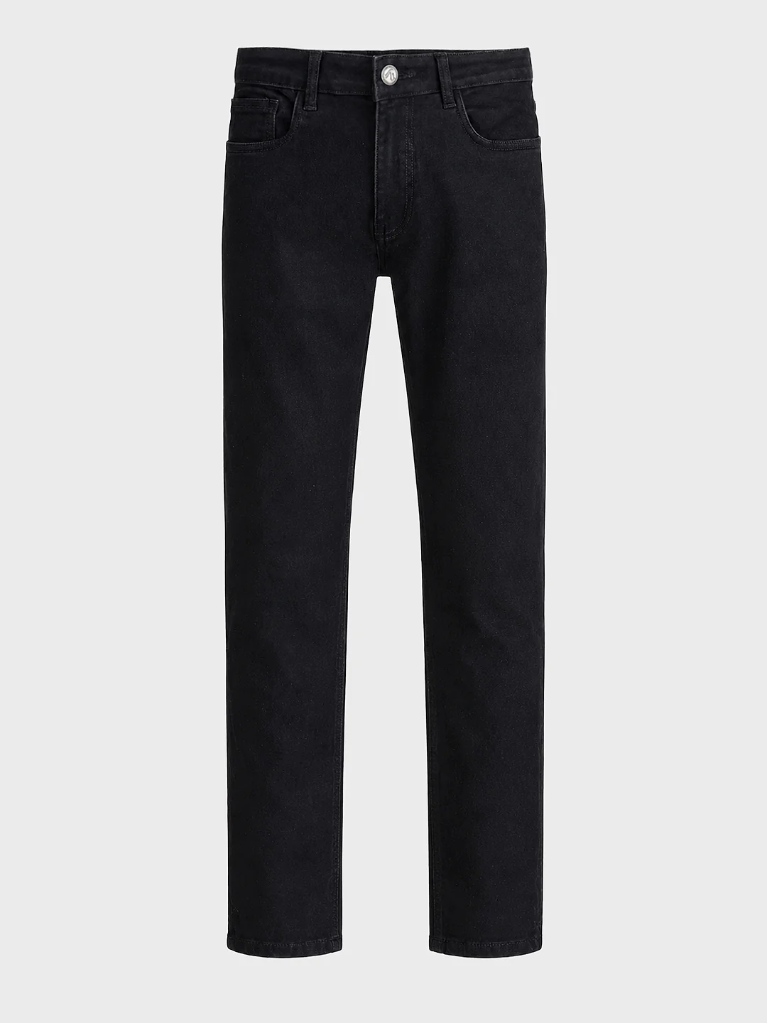 Men's Black Slim Straight Fit Solid Casual Jeans - Image 7