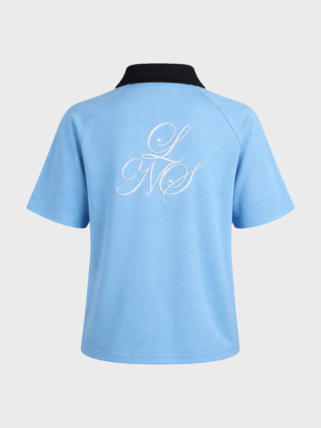 Men's Blue Boxy Fit Embroided Casual Shirt - Image 6