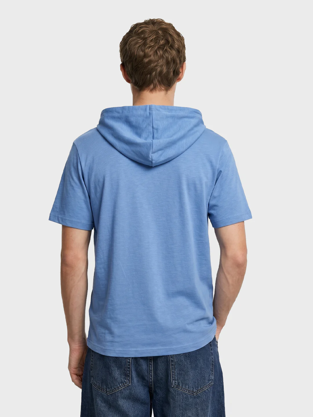 Men's Blue Relaxed Fit Embroidered Casual T-Shirts - Image 5