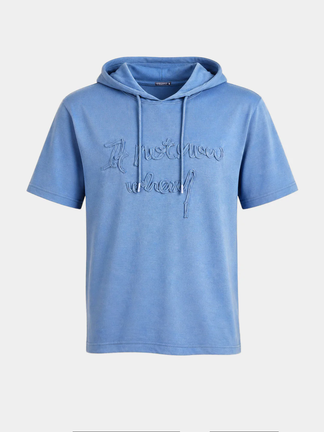 Men's Blue Relaxed Fit Embroidered Casual T-Shirts - Image 6
