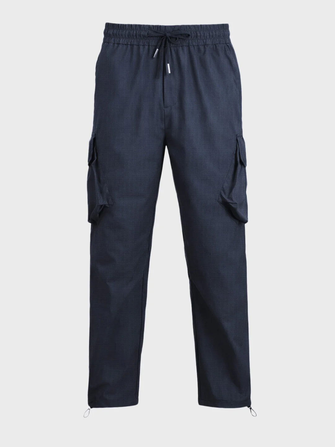 Men's Navy Blue Loose Fit Solid Utility Cargo - Image 6