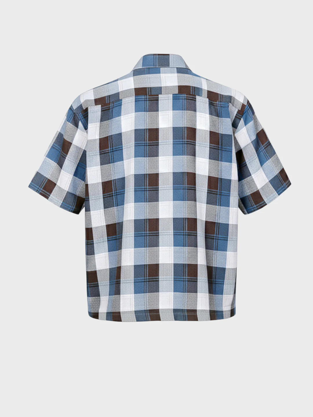 Men's Blue Oversized Fit Embroidered Resort Wear Shirt - Image 5