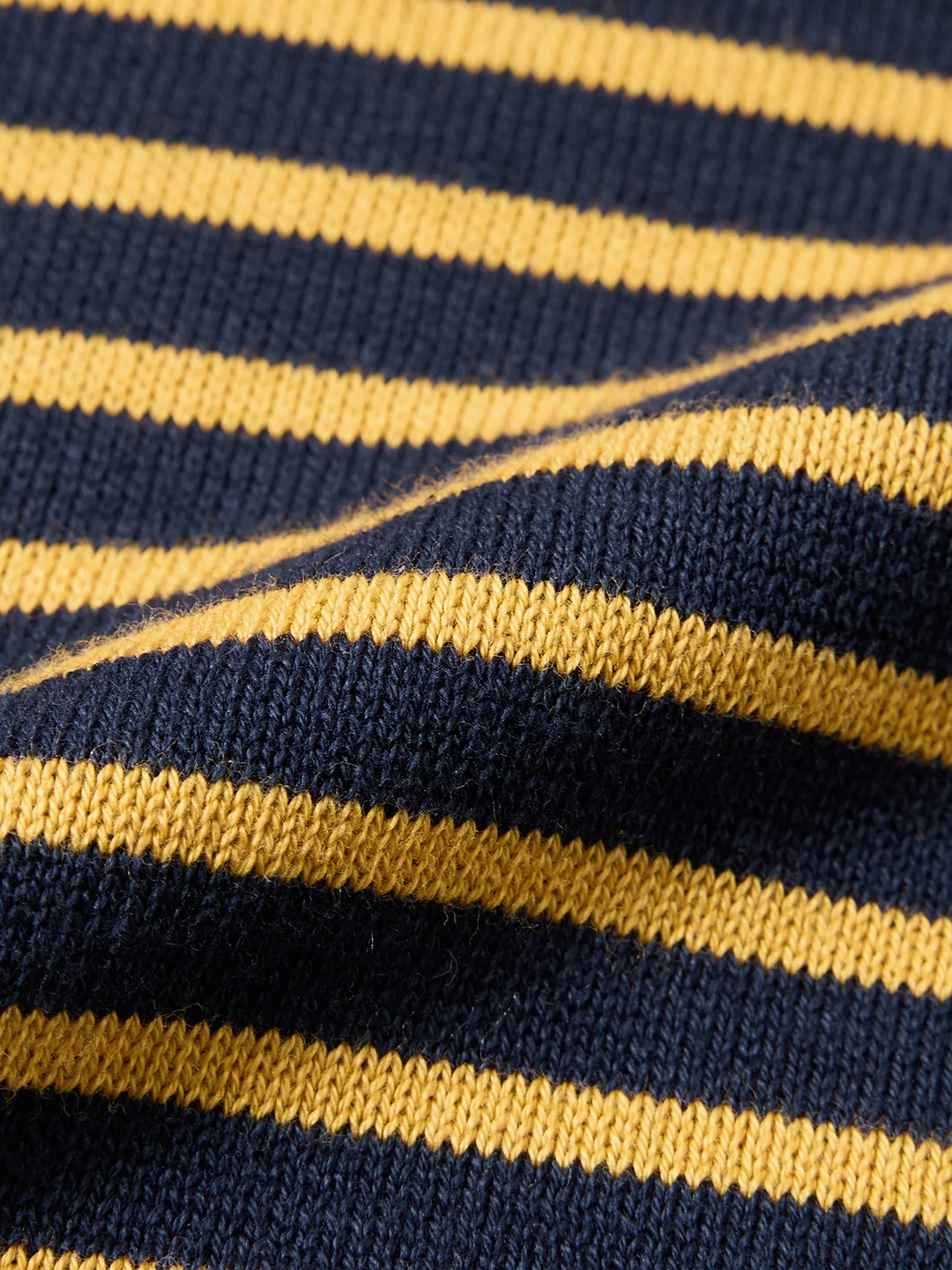 Men's Navy Blue Oversized Fit Striped Flat Knit Polo T-Shirt - Image 7
