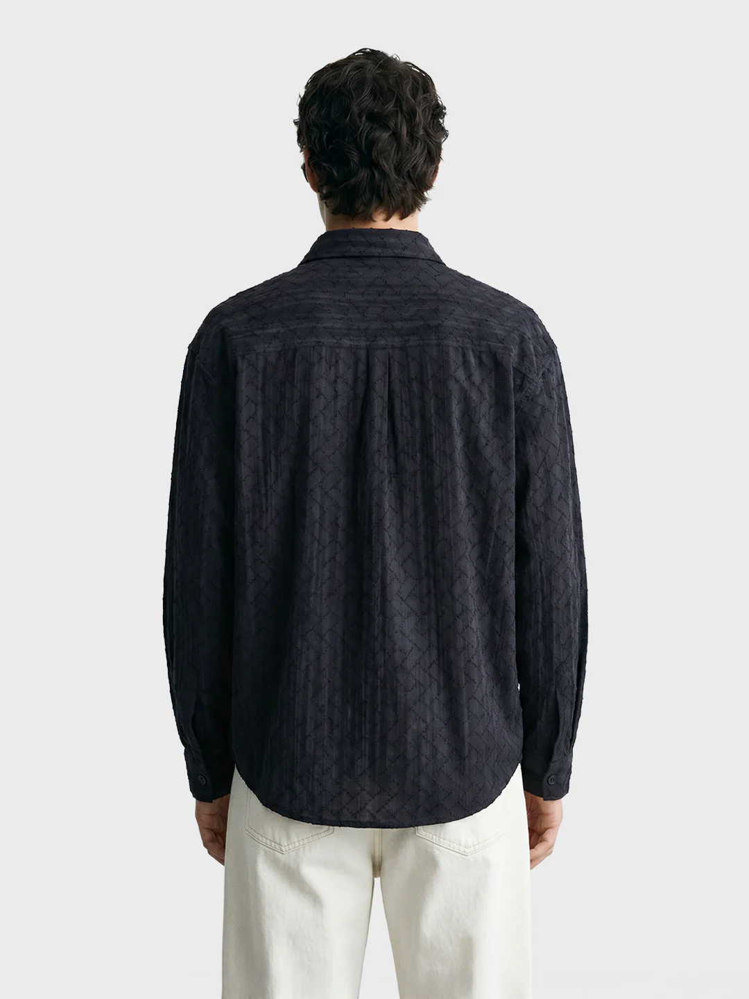 Men's Black Regular Fit Solid Casual Shirt - Image 5
