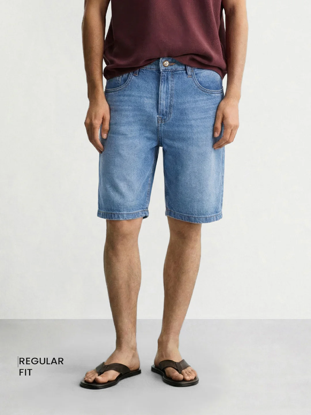 Men's Blue Regular Fit Solid Casual Shorts