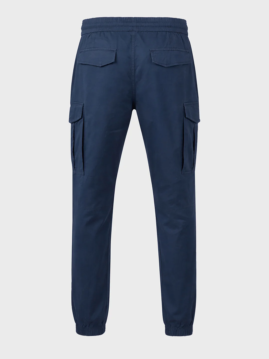 Men's Navy Blue Regular Fit Solid Utility Cargo - Image 7