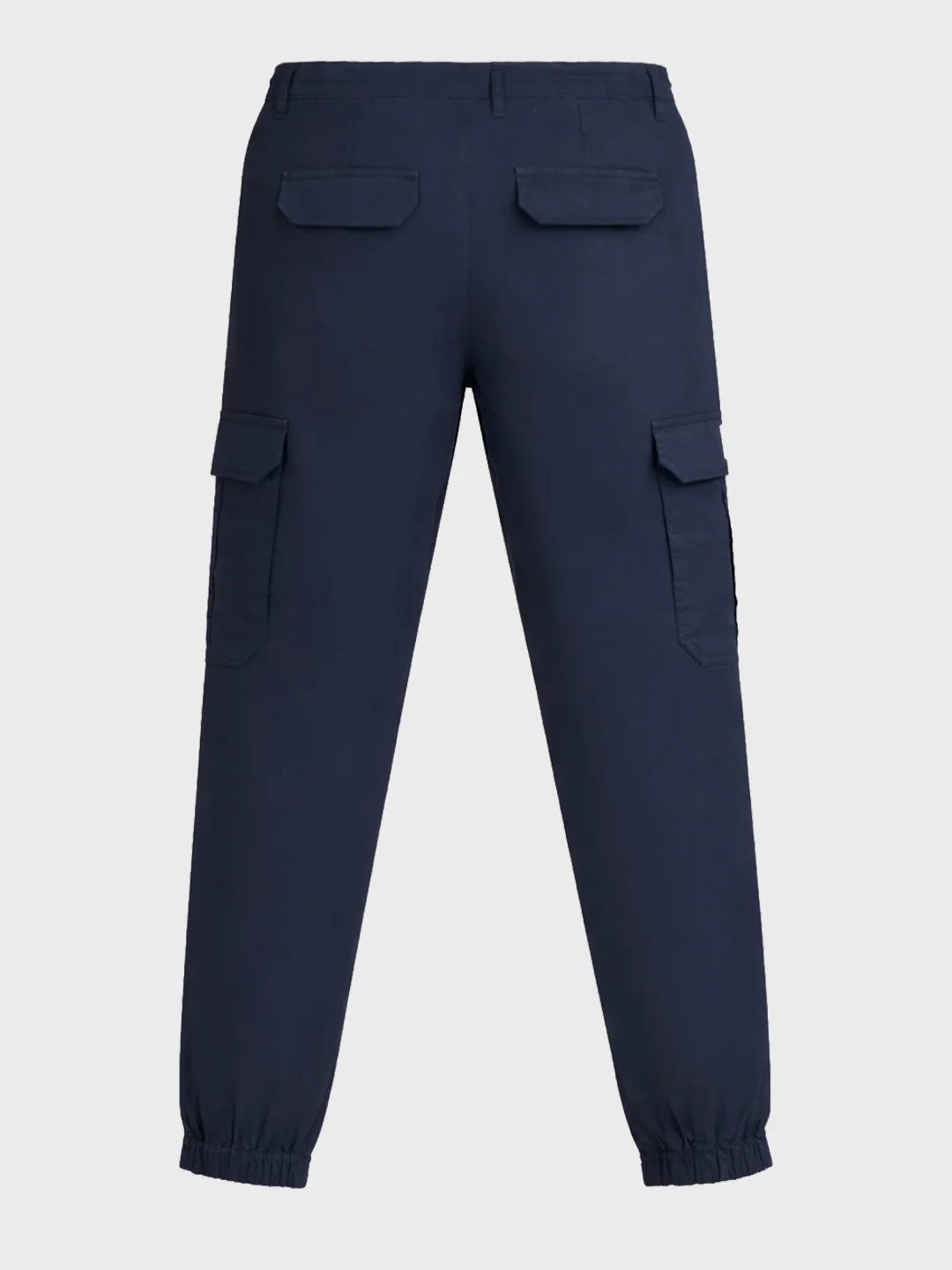 Men's Navy Blue Regular Fit Solid Utility Cargo - Image 6