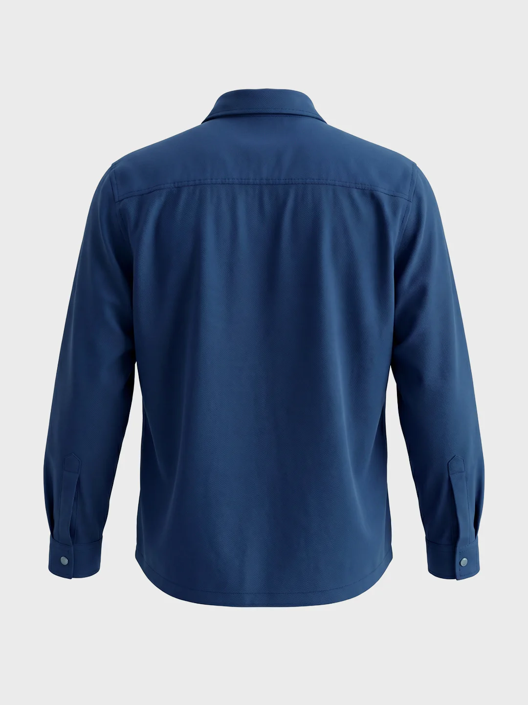 Men's Navy Blue Regular Fit Solid Utility Shirt - Image 6