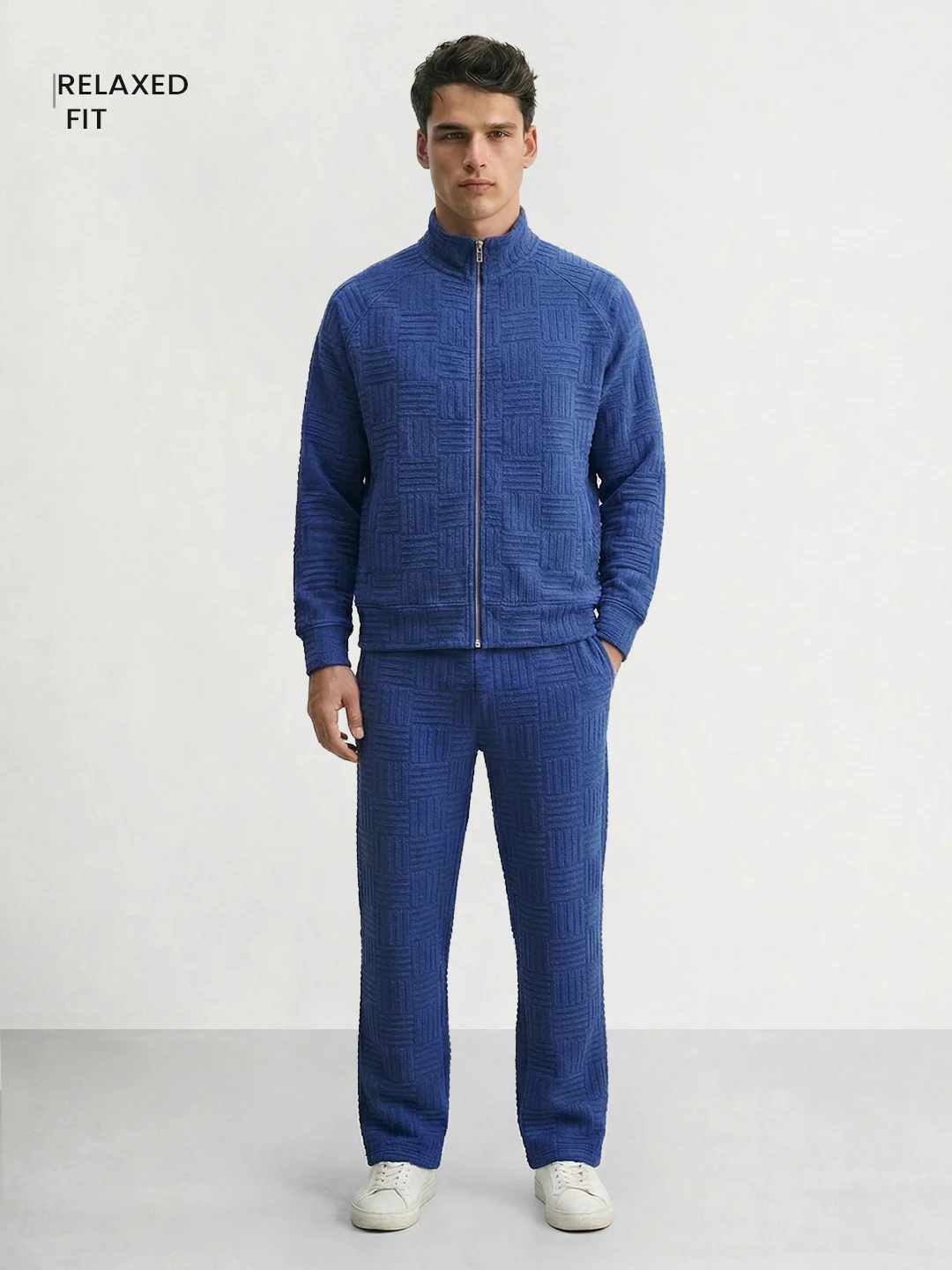 Men's Blue Relaxed Fit Casual Coordinates