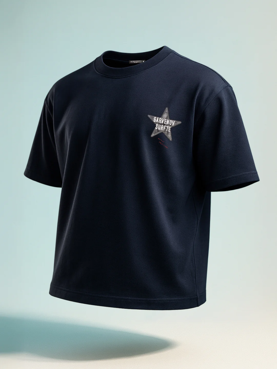 Men's Navy Blue Relaxed Fit Graphic Printed 240 GSM Casual T-Shirt - Image 10