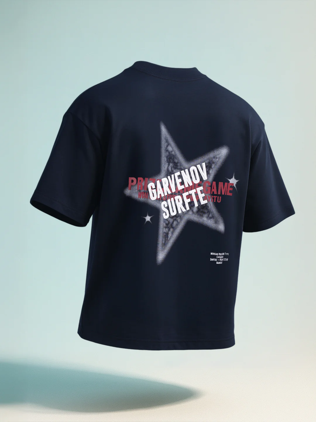 Men's Navy Blue Relaxed Fit Graphic Printed 240 GSM Casual T-Shirt - Image 9