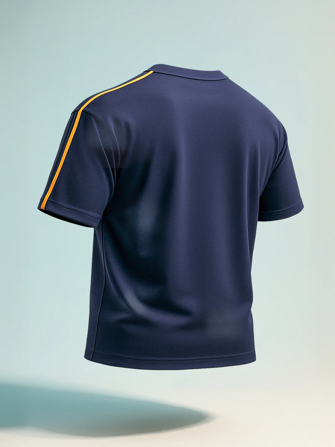 Men's Navy Blue Relaxed Fit Graphic Printed 240 GSM Street Wear T-Shirt - Image 8