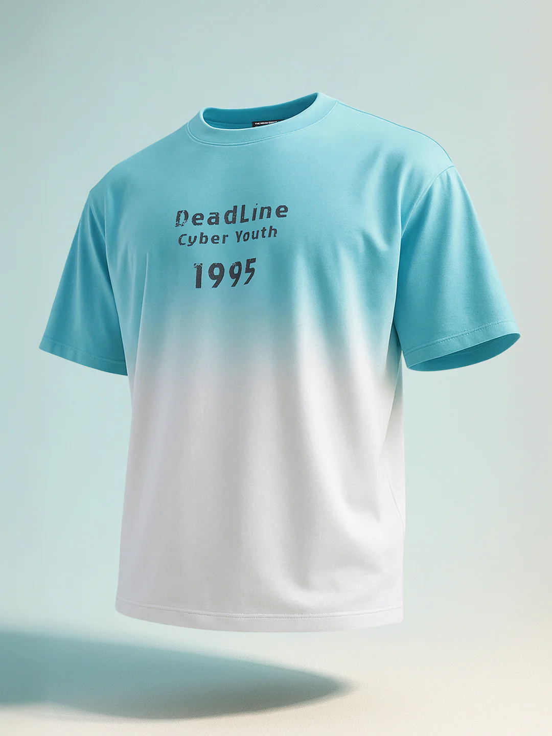 Men's Blue Relaxed Fit Printed 240 GSM Street Wear T-Shirt - Image 7
