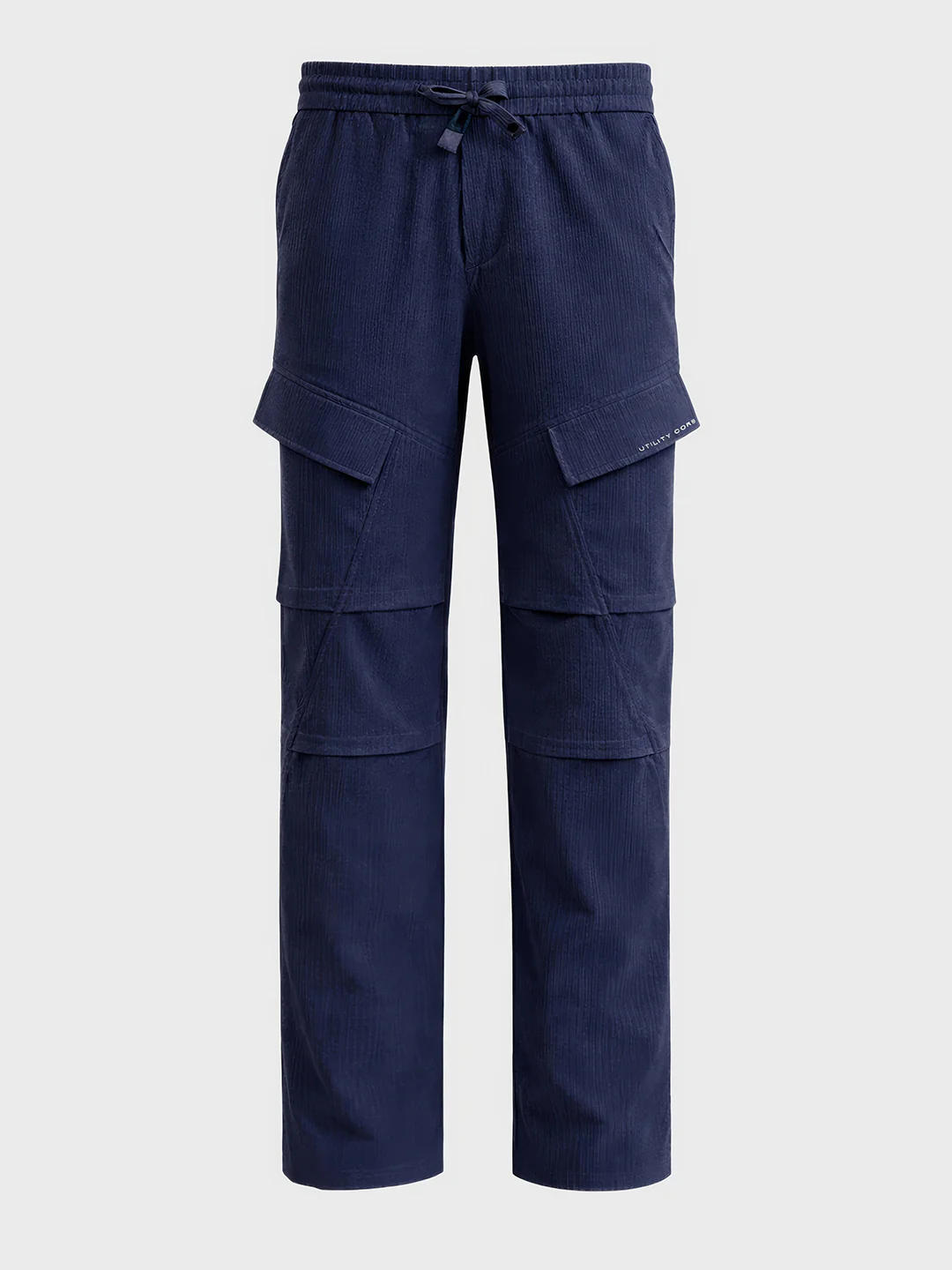 Men's Navy Blue Relaxed Fit Solid Utility Cargo - Image 6