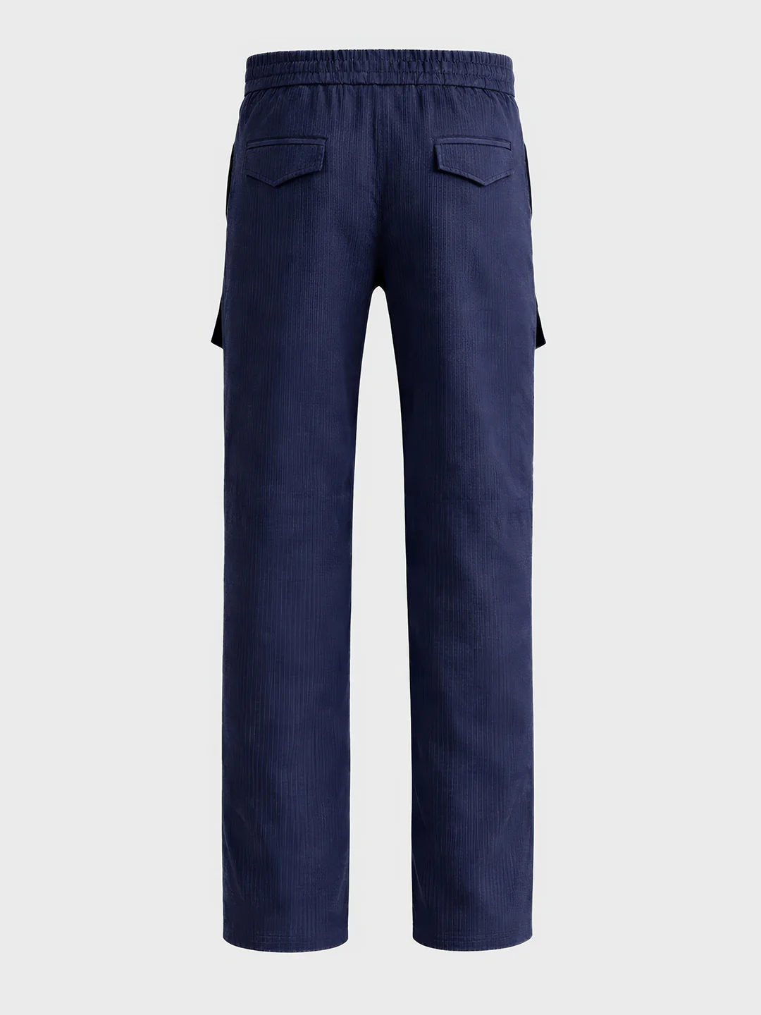 Men's Navy Blue Relaxed Fit Solid Utility Cargo - Image 7