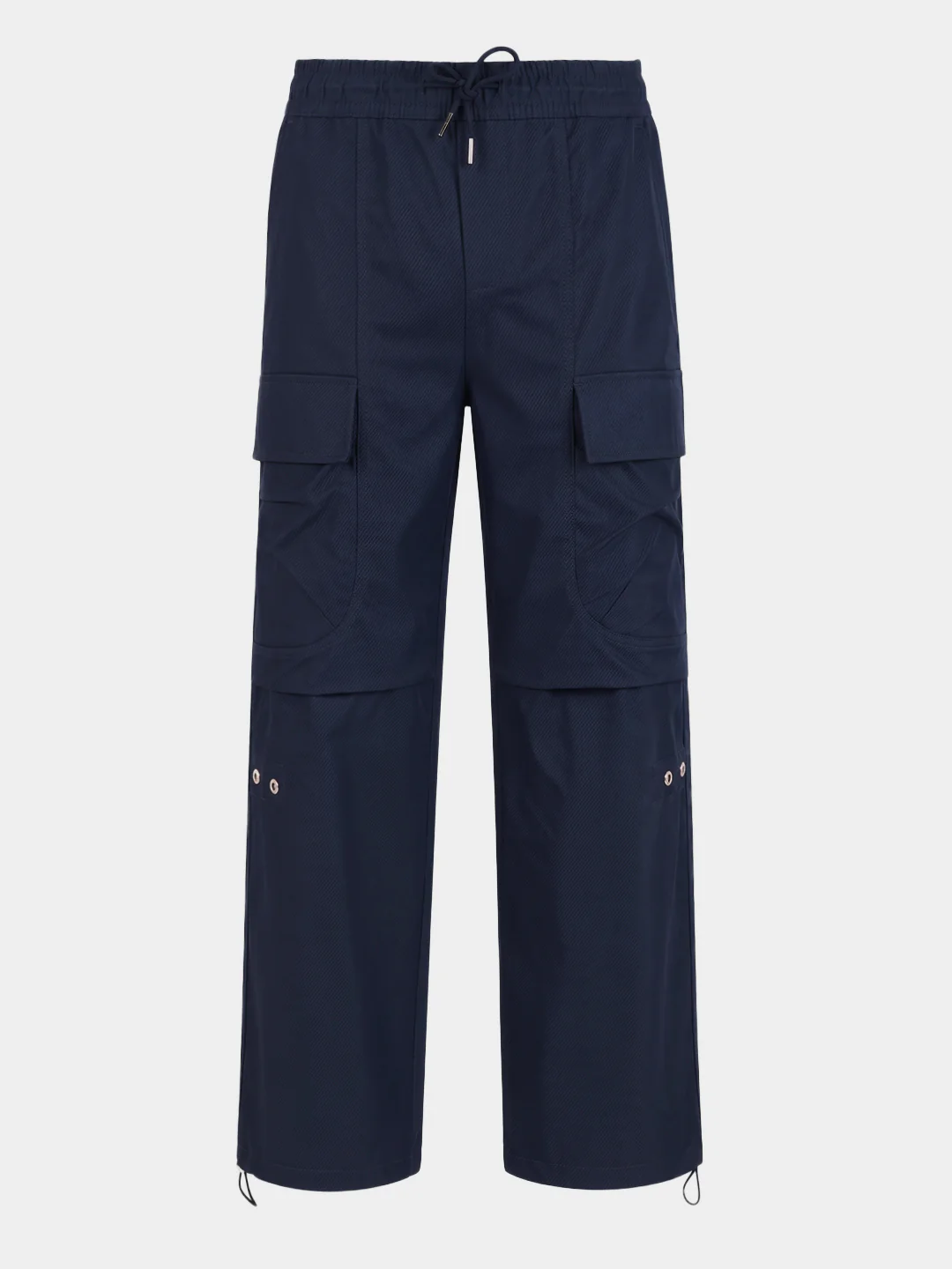 Men's Blue Relaxed Fit Solid Utility Joggers - Image 7
