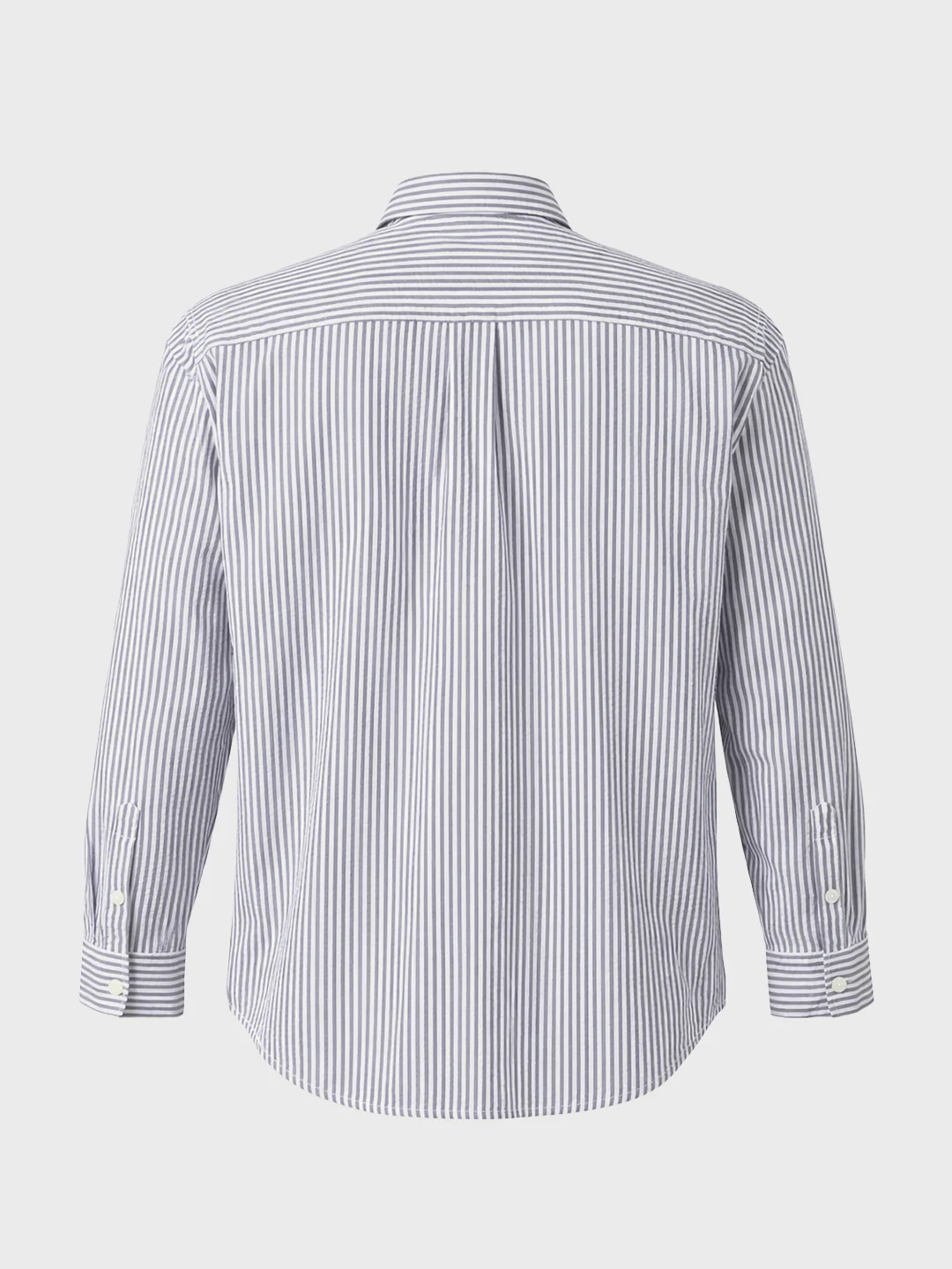 Men's Blue Relaxed Fit Striped Casual Shirt - Image 7