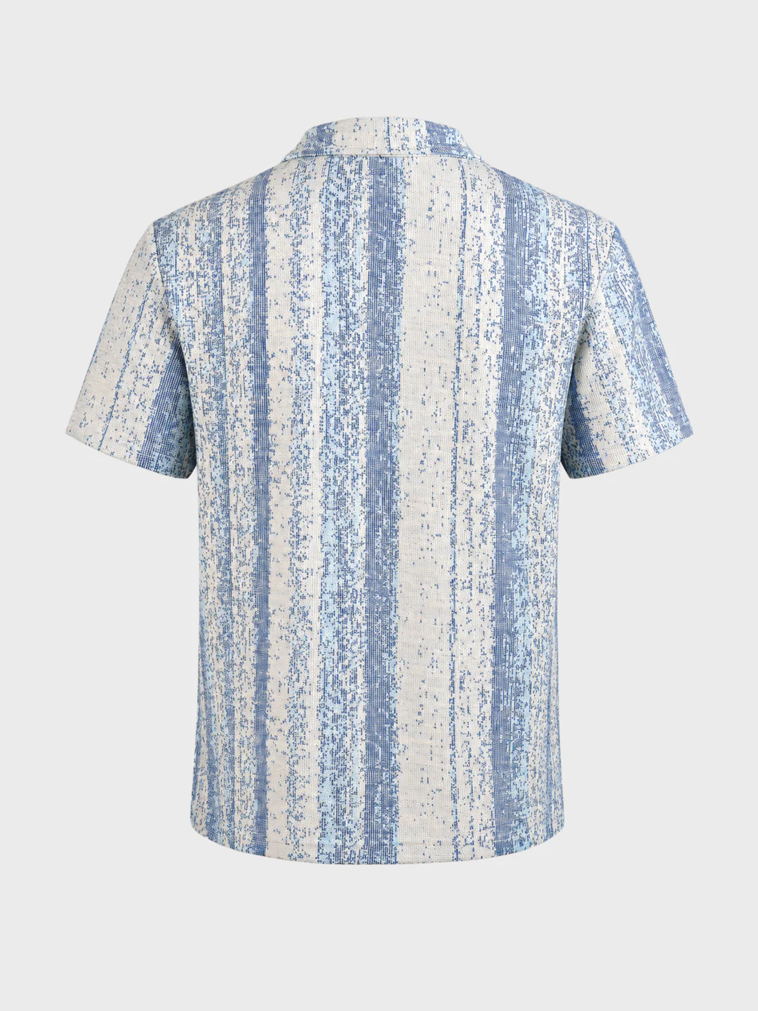 Men's Blue Relaxed Fit Striped Casual Polo T-Shirt - Image 7