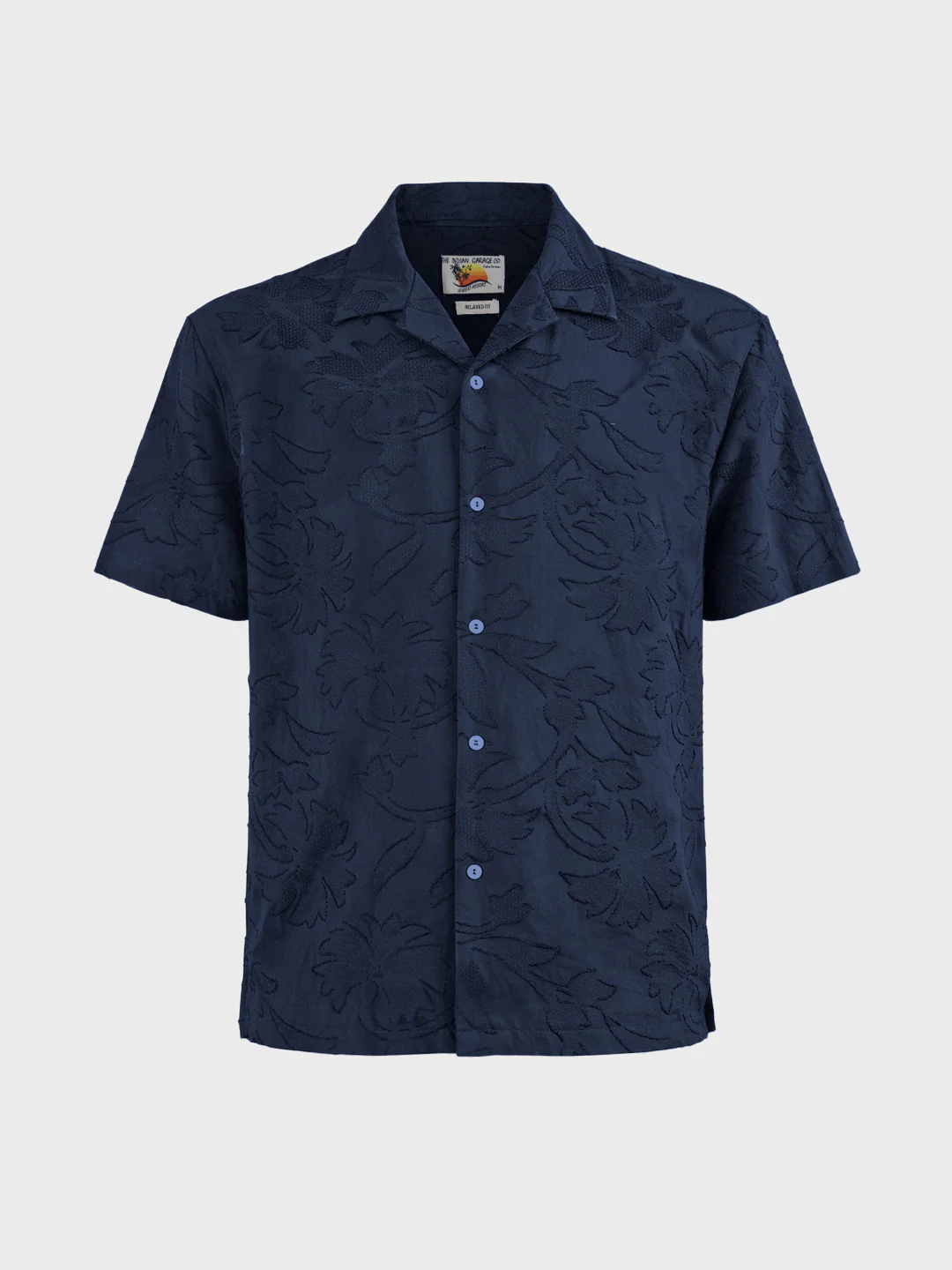 Men's Navy Blue Relaxed Fit Solid Casual Shirt - Image 6