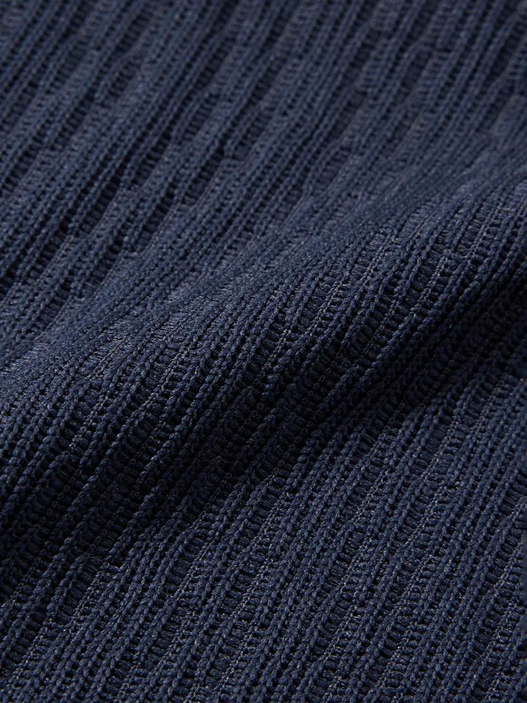 Men's Navy Blue Relaxed Fit Textured Casual T-Shirts - Image 7