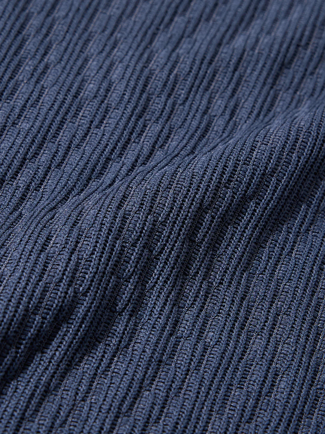 Men's Navy Blue Relaxed Fit Textured Casual T-Shirts - Image 7