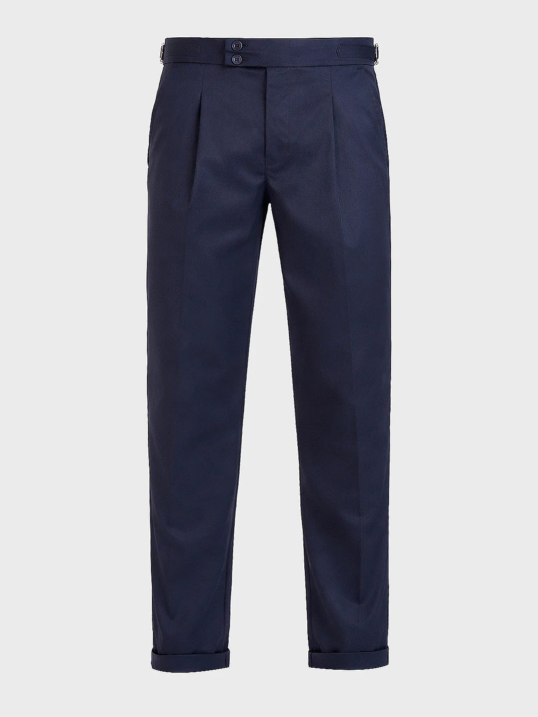 Men's Navy Blue Relaxed Fit Utility Solid Trousers - Image 4