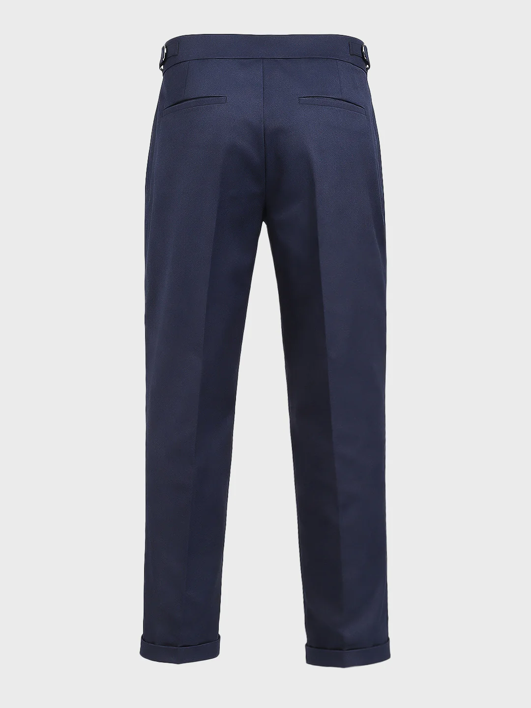 Men's Navy Blue Relaxed Fit Utility Solid Trousers - Image 5