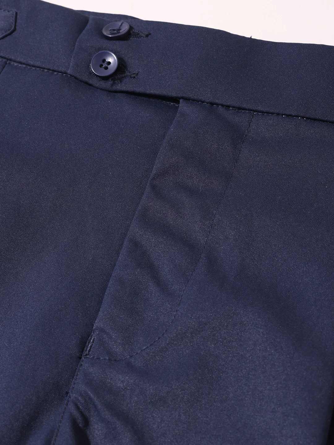 Men's Navy Blue Relaxed Fit Utility Solid Trousers - Image 6