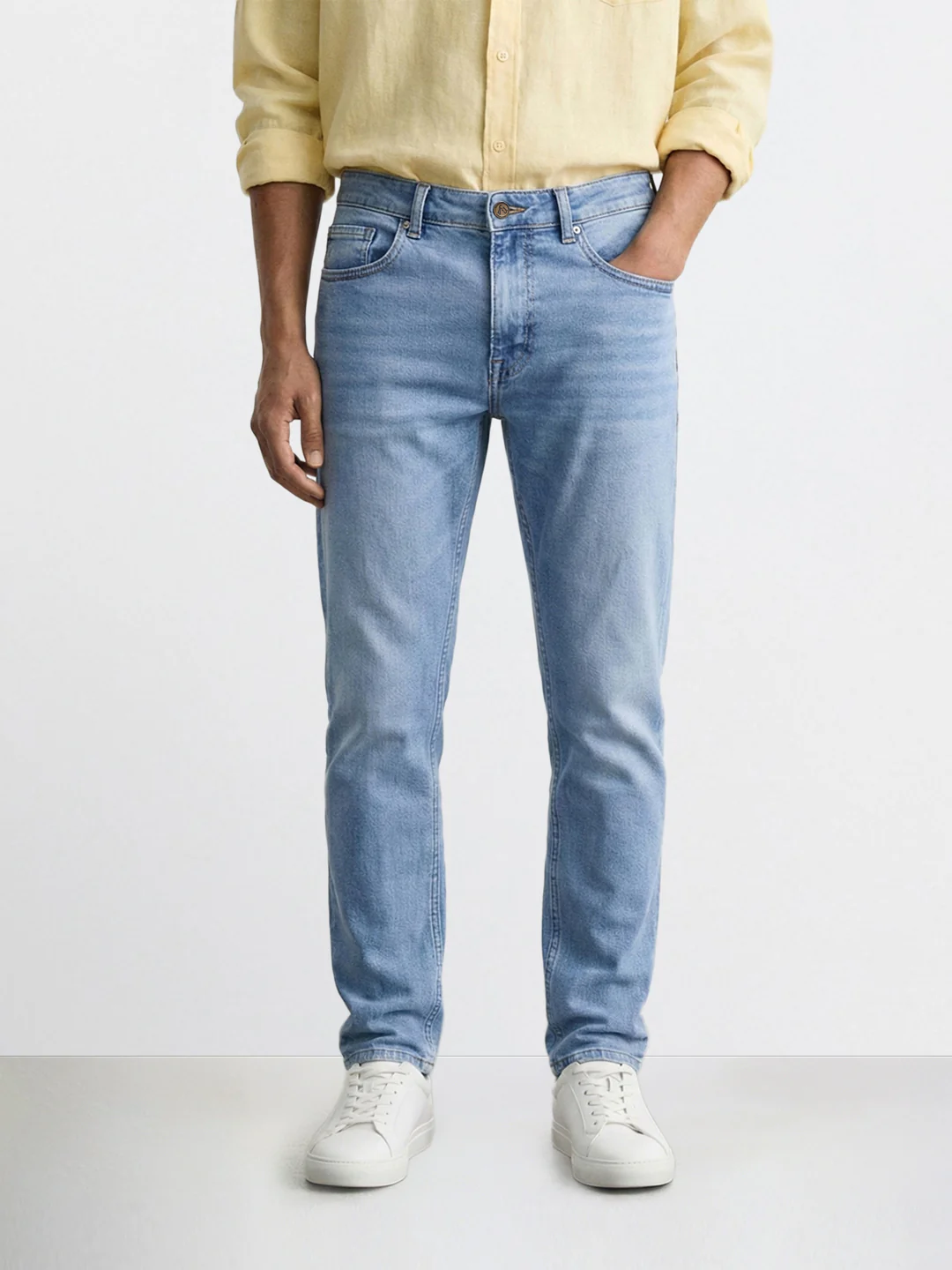 Men's Blue Slim Fit Casual Solid Jeans