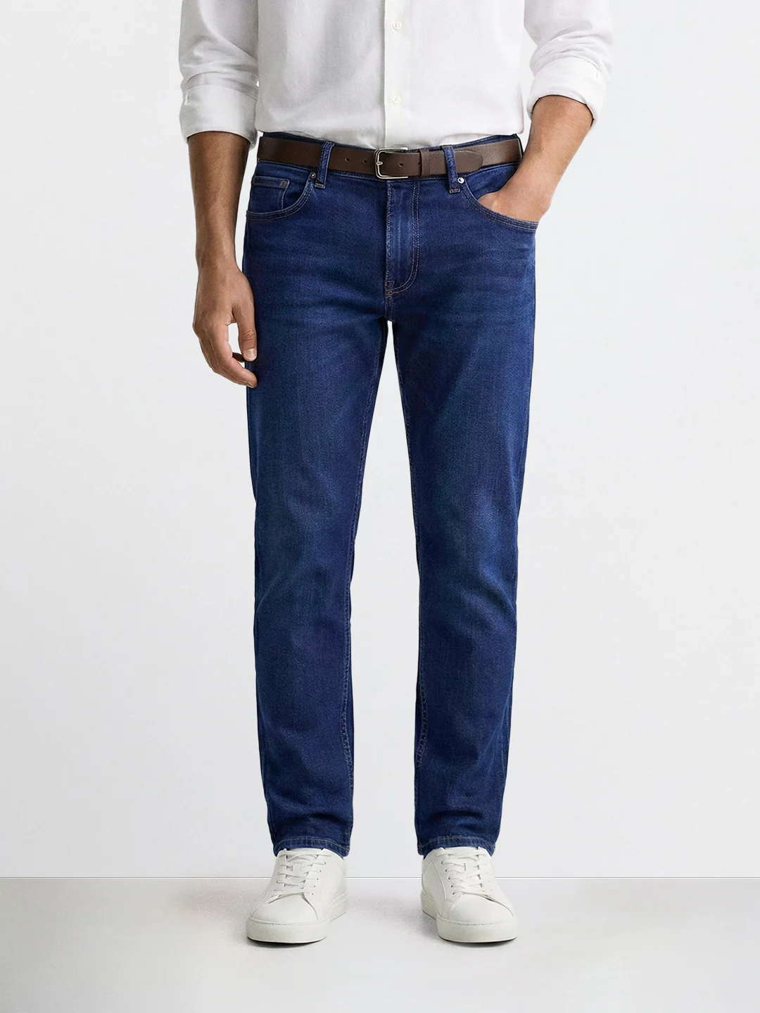 Men's Blue Slim Fit Casual Solid Jeans