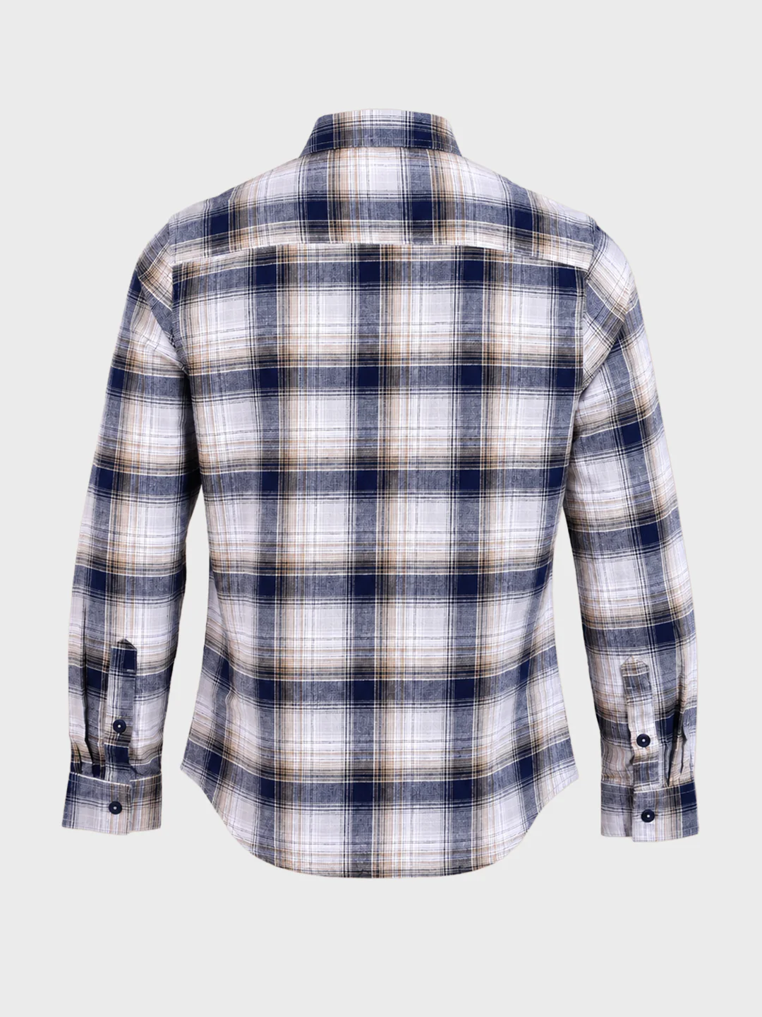 Men's Blue Slim Fit Checkered Casual Shirt - Image 7