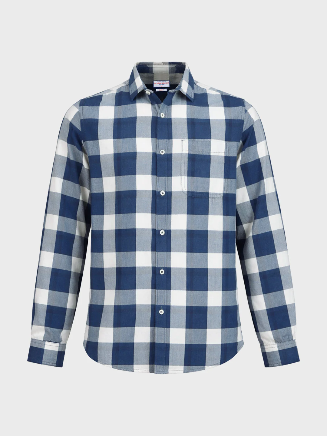 Men's Navy Blue Slim Fit Checkered Casual Shirt - Image 6