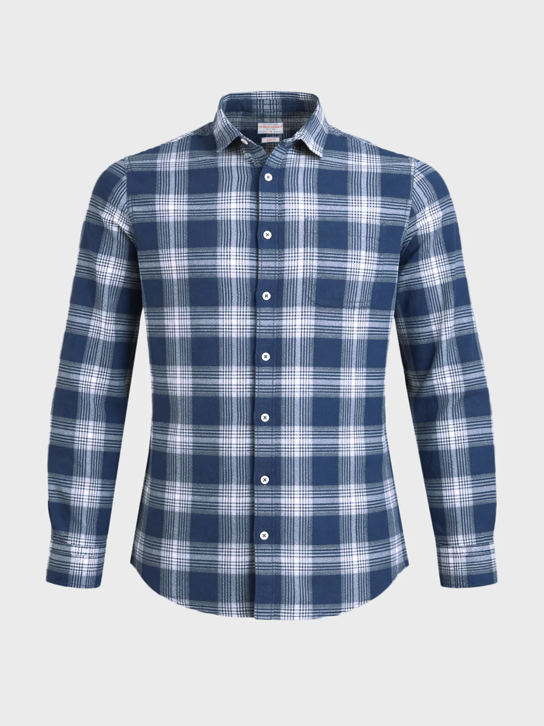 Men's Navy Blue Slim Fit Checkered Casual Shirt - Image 6