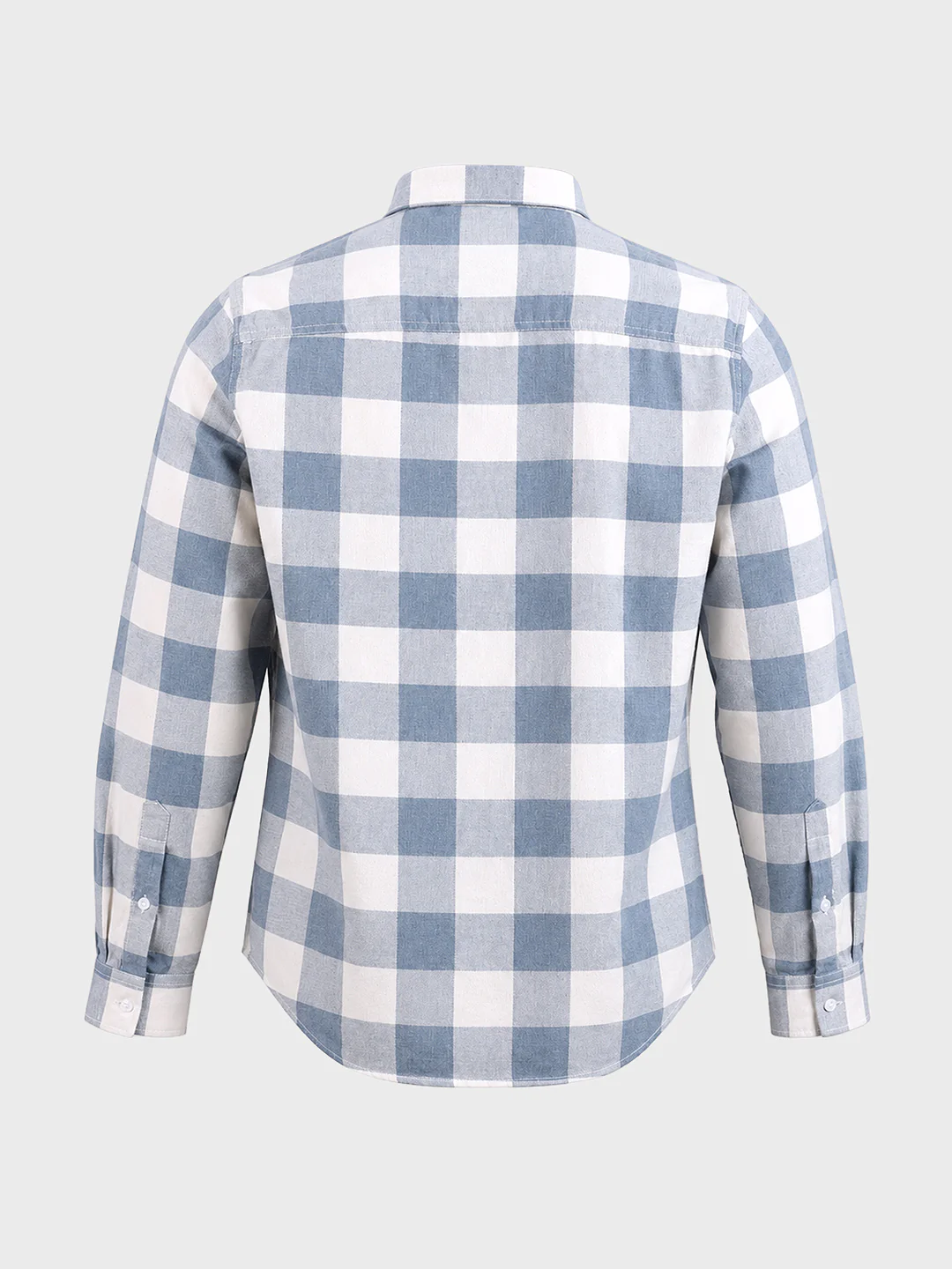 Men's Blue Slim Fit Checkered Casual Shirt - Image 7