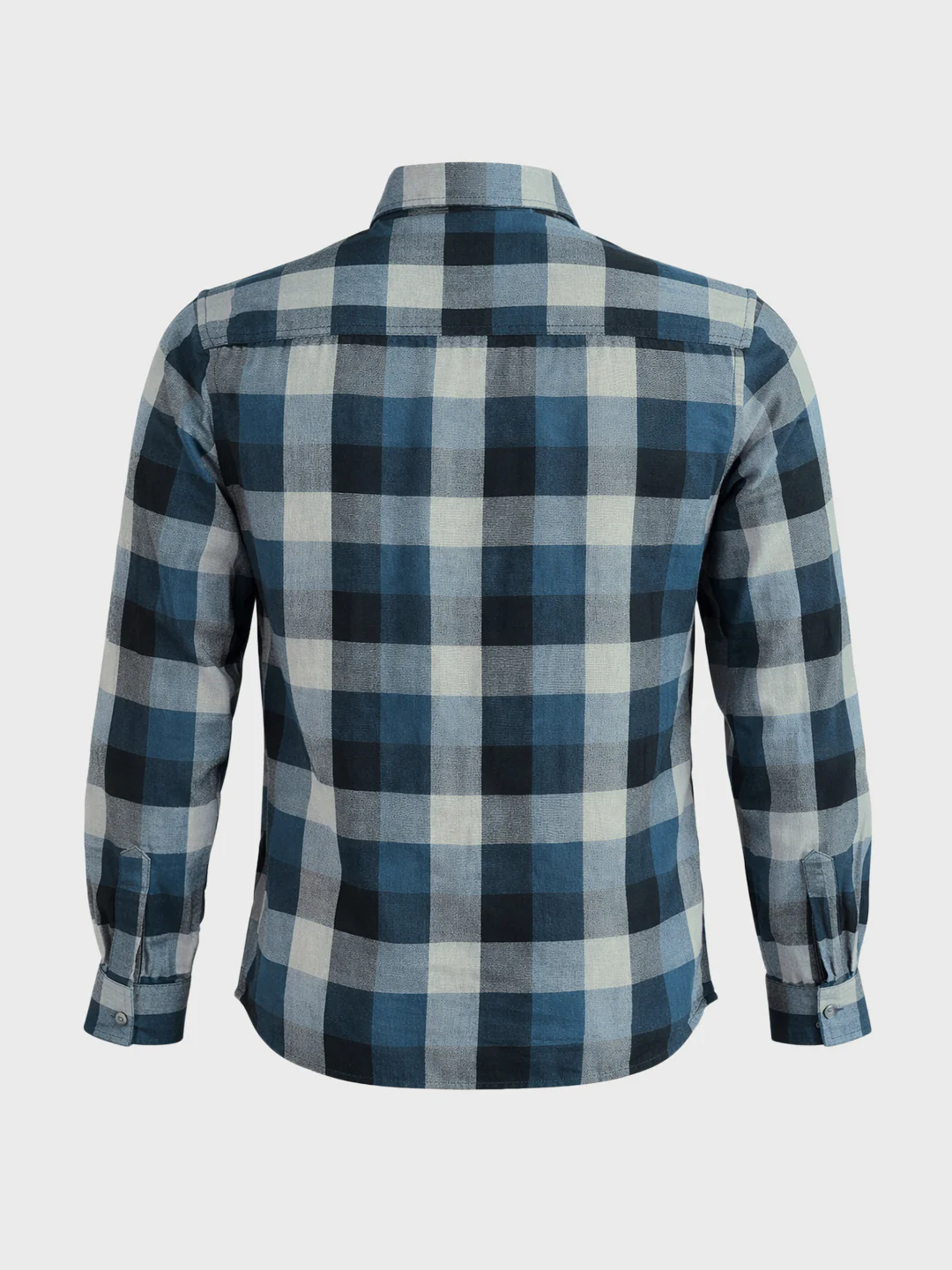 Men's Navy Blue Slim Fit Checkered Casual Shirt - Image 7