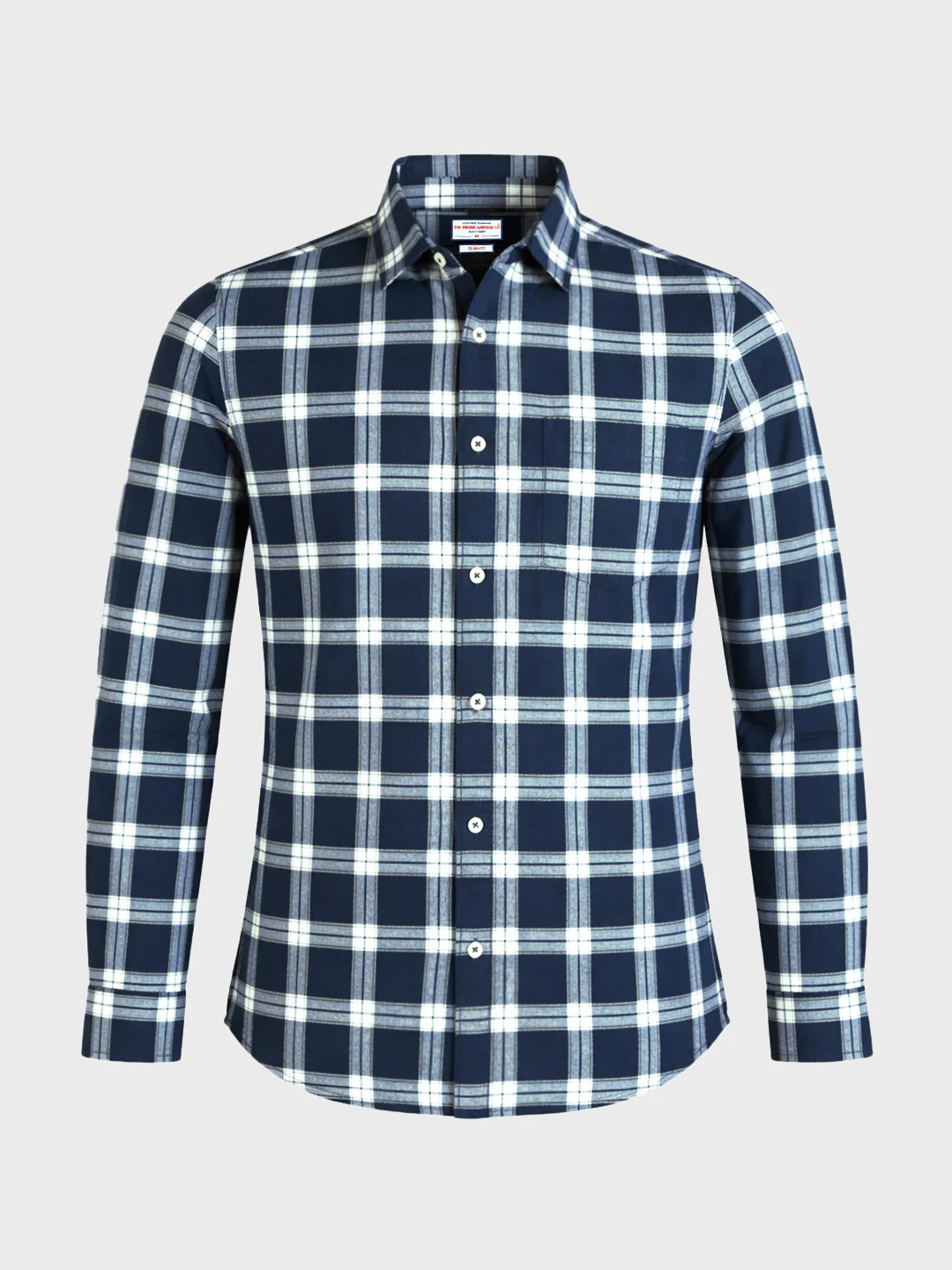 Men's Navy Blue Slim Fit Checkered Casual Shirts - Image 6